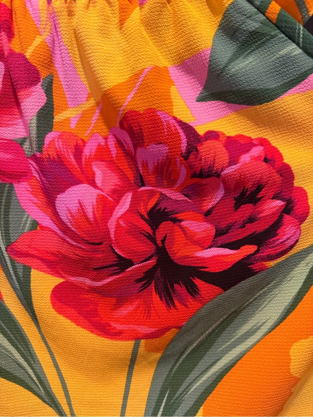 CeCe Yellow Floral Off-Shoulder Top with Pink & Green Blooms - Picture 3 of 4